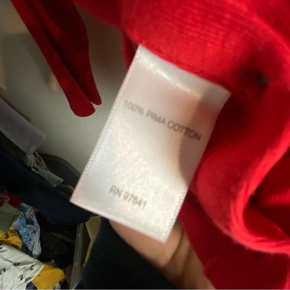 J Jill Size Large Perfect Pima Side Button Tee Red Long Sleeve Cotton Casual - Picture 4 of 5